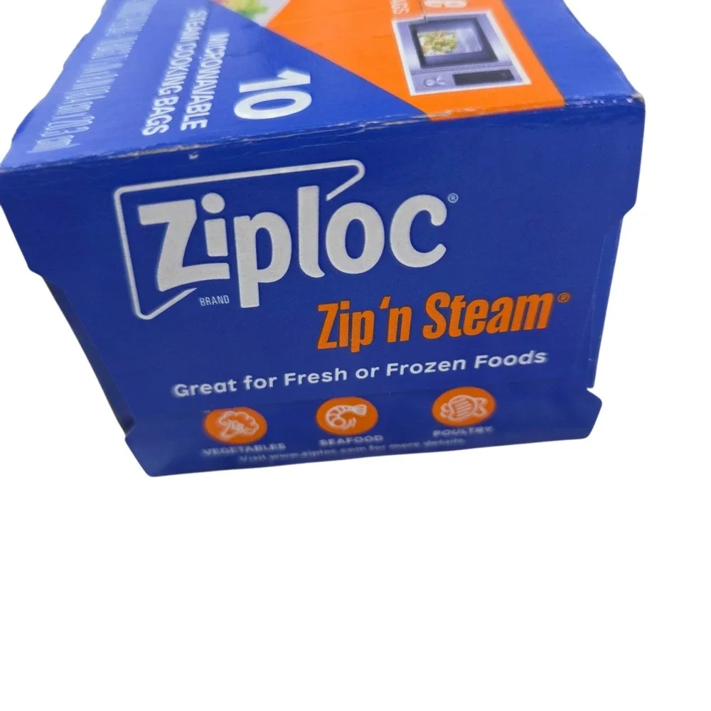 Ziploc Zip n Steam Microwave Cooking‎ Bags Blue 40 Count Total 4 Packs of 10